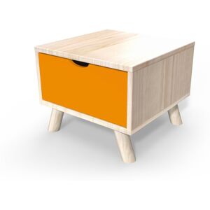 ABC MEUBLES Table de chevet Scandinave bois Viking + tiroir - - Vernis naturel/Orange - / - Vernis naturel/Orange