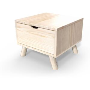 ABC MEUBLES Table de chevet Scandinave bois Viking + tiroir - - Vernis Naturel - / - Vernis Naturel