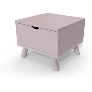 ABC MEUBLES Table de chevet Scandinave bois Viking + tiroir - - Violet Pastel - / - Violet Pastel