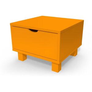 ABC MEUBLES Table de chevet bois Cube + tiroir - - Orange - / - Orange