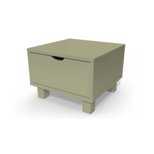 ABC MEUBLES Table de chevet bois Cube + tiroir - - Taupe