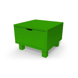 ABC MEUBLES Table de chevet bois Cube + tiroir - - Vert - / - Vert