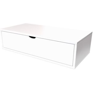 ABC MEUBLES Cube de rangement bois 100x50 cm + tiroir - - Blanc - / - Blanc