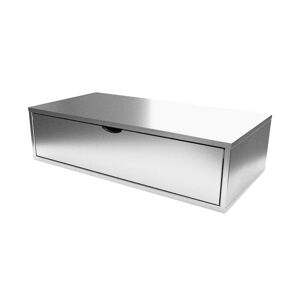 ABC MEUBLES Cube de rangement bois 100x50 cm + tiroir - - Gris Aluminium - / - Gris Aluminium