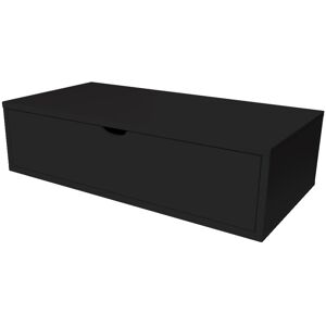 ABC MEUBLES Cube de rangement bois 100x50 cm + tiroir - - Noir - / - Noir