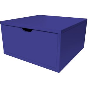 ABC MEUBLES Cube de rangement bois 50x50 cm + tiroir - - Bleu foncé - / - Bleu foncé