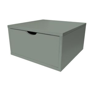 ABC MEUBLES Cube de rangement bois 50x50 cm + tiroir - - Gris