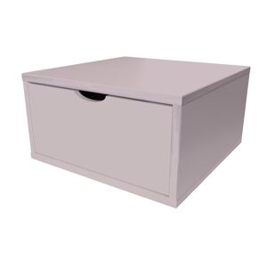 ABC MEUBLES Cube de rangement bois 50x50 cm + tiroir - - Violet Pastel