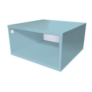 ABC MEUBLES Cube de rangement bois 50x50 cm - 50x50 - Bleu Pastel - 50x50 - Bleu Pastel