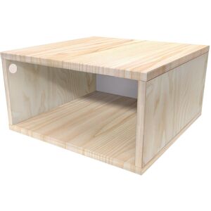 ABC MEUBLES Cube de rangement bois 50x50 cm - 50x50 - Brut - 50x50 - Brut