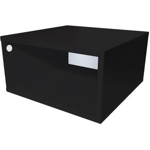 ABC MEUBLES Cube de rangement bois 50x50 cm - 50x50 - Noir - 50x50 - Noir