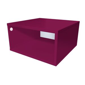 ABC MEUBLES Cube de rangement bois 50x50 cm - 50x50 - Prune - 50x50 - Prune