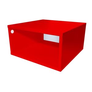 ABC MEUBLES Cube de rangement bois 50x50 cm - 50x50 - Rouge - 50x50 - Rouge