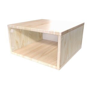 ABC MEUBLES Cube de rangement bois 50x50 cm - 50x50 - Vernis Naturel - 50x50 - Vernis Naturel