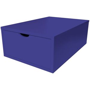 ABC MEUBLES Cube de rangement bois 75x50 cm + tiroir - - Bleu foncé