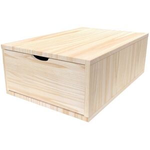 ABC MEUBLES Cube de rangement bois 75x50 cm + tiroir - - Brut