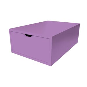 ABC MEUBLES Cube de rangement bois 75x50 cm + tiroir - - Lilas