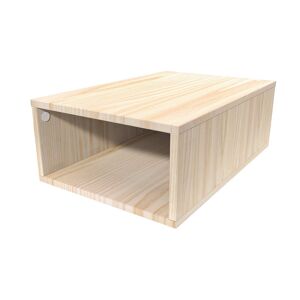 ABC MEUBLES Cube de rangement bois 75x50 cm - - Brut - / - Brut - Publicité