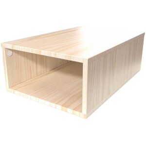 ABC MEUBLES Cube de rangement bois 75x50 cm - - Vernis Naturel - / - Vernis Naturel