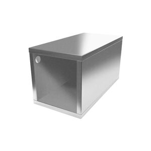 ABC MEUBLES Cube de rangement bois 25x50 cm - 25x50 - Gris Aluminium - 25x50 - Gris Aluminium