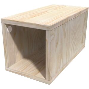 ABC MEUBLES Cube de rangement bois 25x50 cm - 25x50 - Brut - 25x50 - Brut