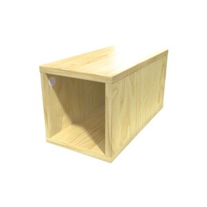 ABC MEUBLES Cube de rangement bois 25x50 cm - 25x50 - Miel - 25x50 - Miel