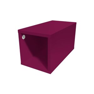ABC MEUBLES Cube de rangement bois 25x50 cm - 25x50 - Prune - 25x50 - Prune