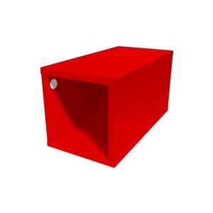 ABC MEUBLES Cube de rangement bois 25x50 cm - 25x50 - Rouge - 25x50 - Rouge