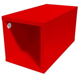 ABC MEUBLES Cube de rangement bois 25x50 cm - 25x50 - Rouge