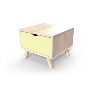 ABC MEUBLES Table de chevet Scandinave bois Viking + tiroir - - Vernis naturel/Jaune - / - Vernis naturel/Jaune