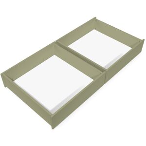 ABC MEUBLES Lot de 2 tiroirs sur roulettes pin massif - - Taupe - / - Taupe