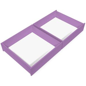 ABC MEUBLES Lot de 2 tiroirs sur roulettes pin massif - - Lilas - / - Lilas