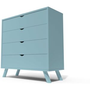 ABC MEUBLES Commode Scandinave en bois massif Viking - - Bleu Pastel