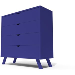 ABC MEUBLES Commode Scandinave en bois massif Viking - - Bleu foncé