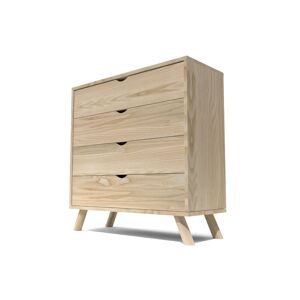 ABC MEUBLES Commode Scandinave en bois massif Viking - - Brut - / - Brut - Publicité