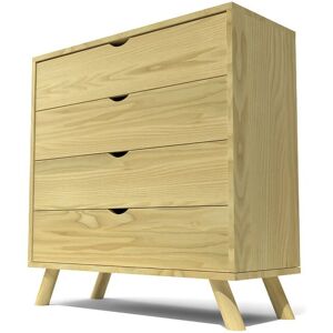 ABC MEUBLES Commode Scandinave en bois massif Viking - - Miel - / - Miel