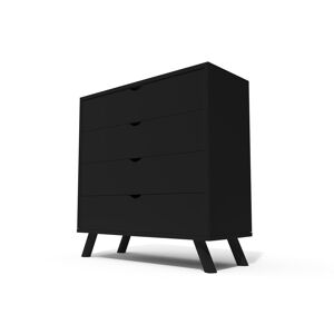 ABC MEUBLES Commode Scandinave en bois massif Viking Noir