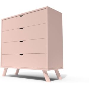 ABC MEUBLES Commode Scandinave en bois massif Viking - - Rose Pastel - / - Rose Pastel