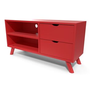 ABC MEUBLES Meuble TV Scandinave bois Viking - - Rouge - / - Rouge