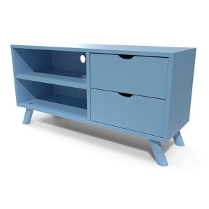 ABC MEUBLES Meuble TV Scandinave bois Viking - - Bleu Pastel