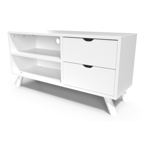 ABC MEUBLES Meuble TV Scandinave bois Viking - - Blanc - / - Blanc