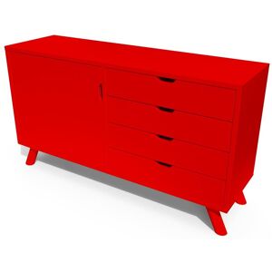 ABC MEUBLES Buffet scandinave bois Viking - - Rouge - / - Rouge