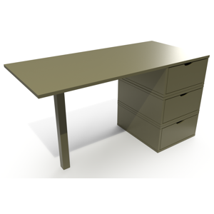 ABC MEUBLES Bureau bois 3 tiroirs Cube - - Taupe - / - Taupe