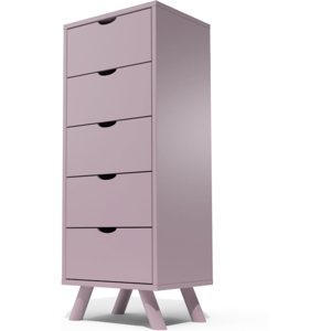 ABC MEUBLES Chiffonnier Scandinave bois 5 tiroirs Viking - - Violet Pastel - / - Violet Pastel - Publicité