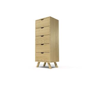 ABC MEUBLES Chiffonnier Scandinave bois 5 tiroirs Viking - - Miel - / - Miel - Publicité