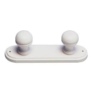 ABC MEUBLES Porte manteaux bois 2 pateres - - Blanc - / - Blanc