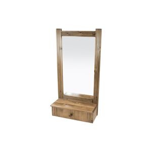 ABC MEUBLES Miroir mural + 1 tiroir bois Sapin Vernis - - Miel antiquaire - / - Miel antiquaire