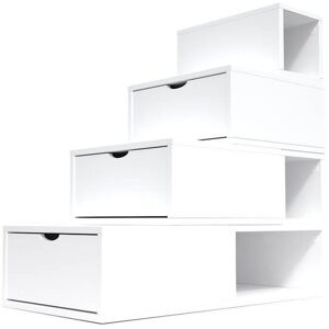 ABC MEUBLES Escalier Cube de rangement hauteur 100 cm Blanc