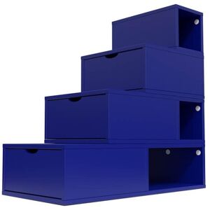 ABC MEUBLES Escalier Cube de rangement hauteur 100 cm Bleu fonce