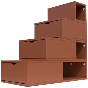 ABC MEUBLES Escalier Cube de rangement hauteur 100 cm Chocolat